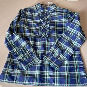 NWOT Talbots Plaid Popover